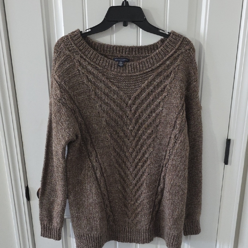 American Eagle Outfitters Brown Cable Knit Sweater,  Size Medium